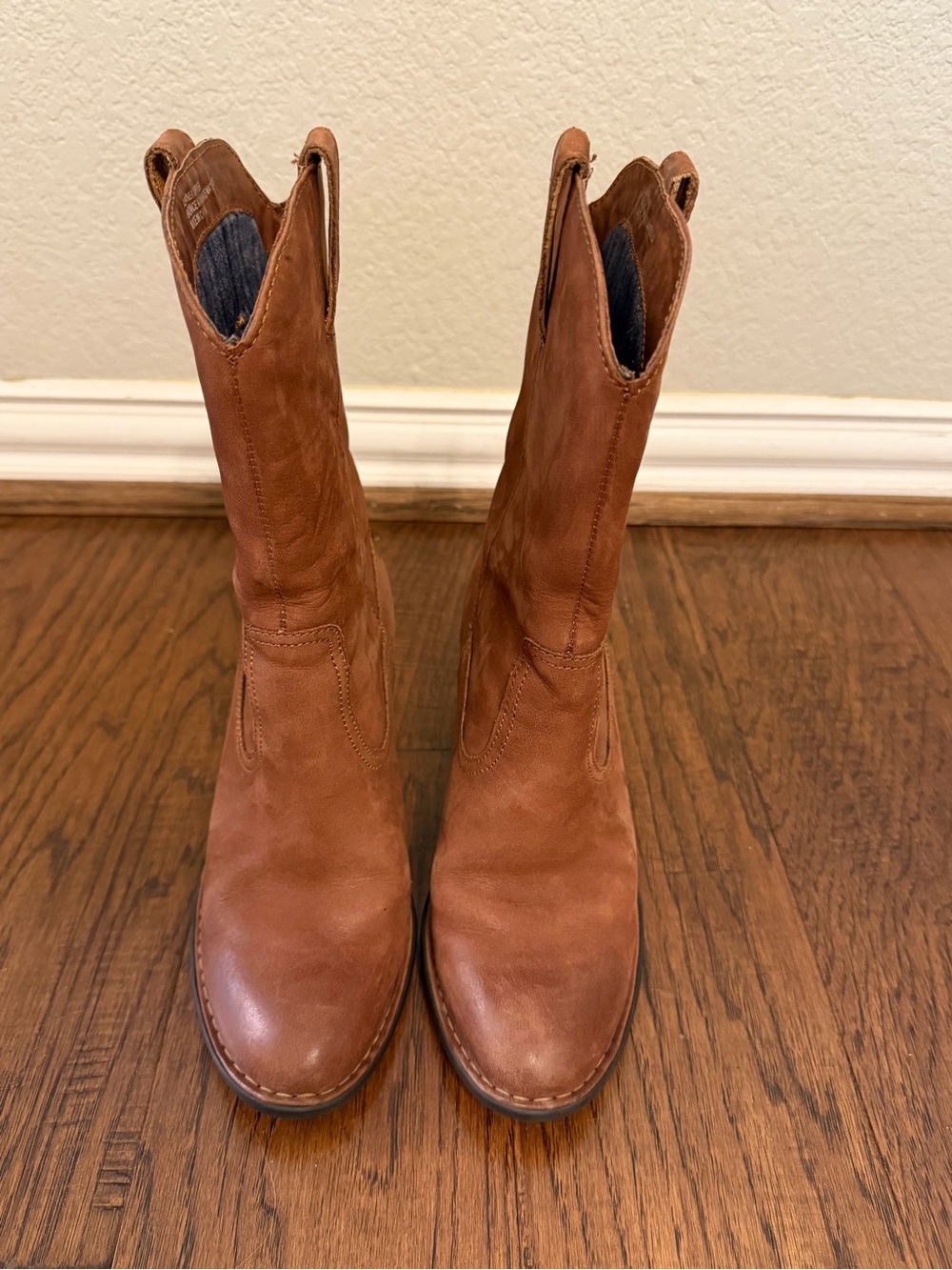 Born Crown Brown Leather Tall Heel Boot Women's Size 6 W21734